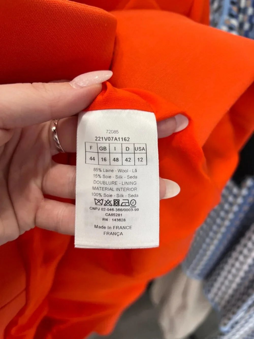 Christian Dior 2022 Spring Orange Wool Silk Jacket size 12/FR 44